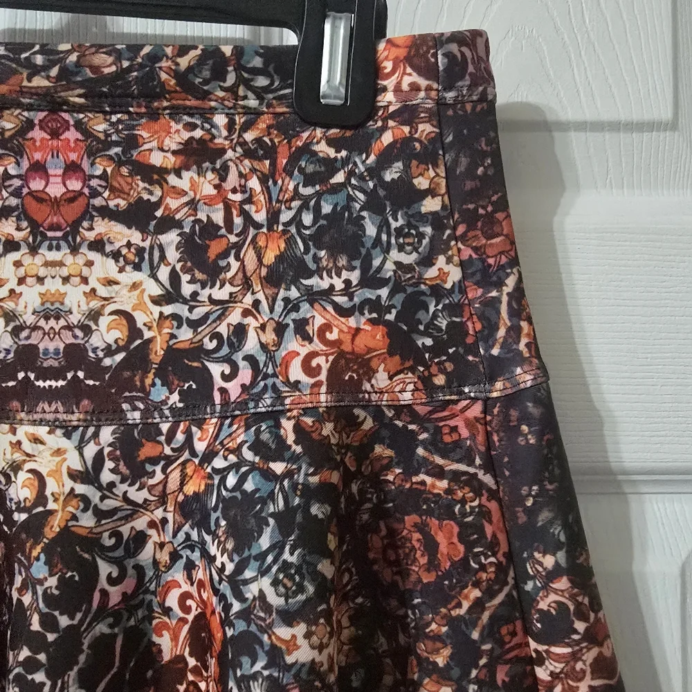 Y2K Abercrombie & Fitch Pleated Scuba Kaleidoscope Print Mini Skater Skirt, EUC!